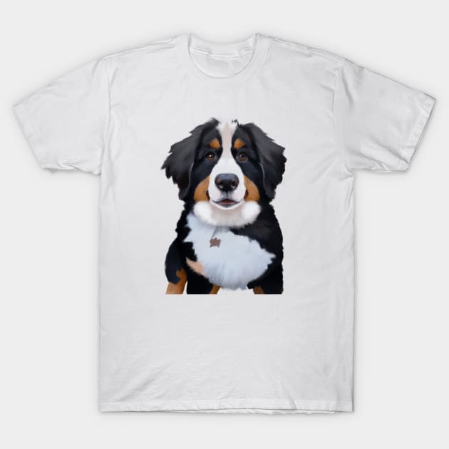 Cute Bernese Mountain Dog Drawing T-Shirt by Play Zoo